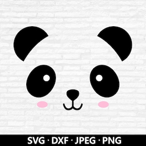 Cute Panda Face SVG, Baby Panda Clipart, Panda vector, Nursery Animals Kids Shirt Png, Cute animal Panda Face Cut files Digital Download