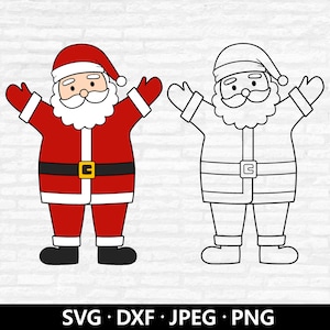 Christmas Santa Claus SVG, schattige kerstman gelaagd, grappig overzicht van de kerstman clipart, kerst kerstvakantie winter kerstman gesneden bestanden digitale download
