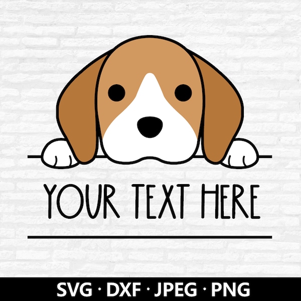 Beagle Monogram SVG, Dog svg file for Cricut, Name Frame Svg, Beagle Svg, Pet vector, Beagle Clipart, Animal Silhouette Digital download