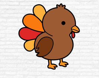 Turkey SVG, Thanksgiving Animal Clipart, Layered Cut File (Digital Download)