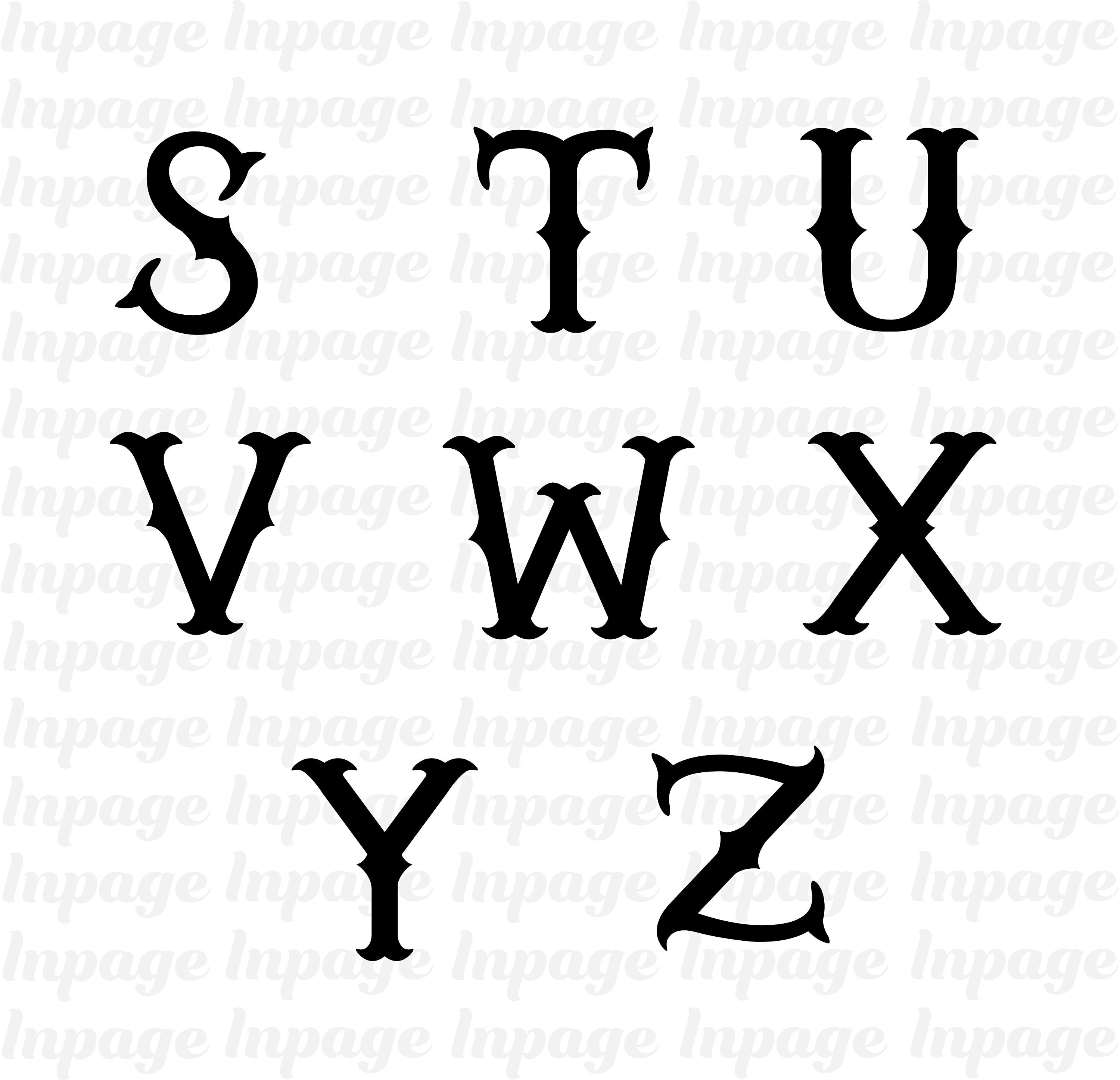 Fishtail Monogram Alphabet SVG: Fancy Letter Cut Files (digital ...