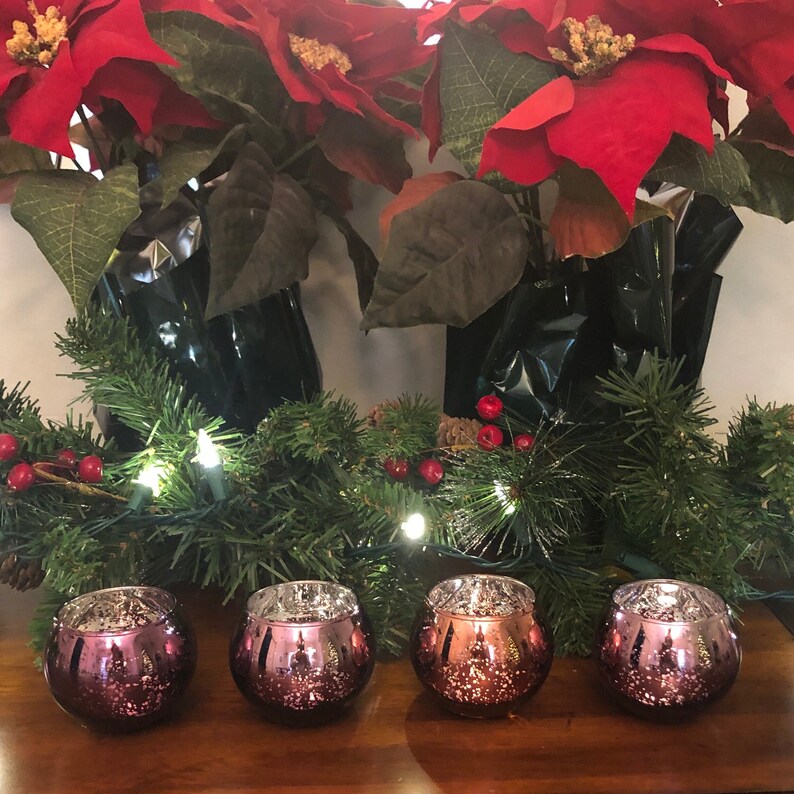 Advent Candles Mercury Glass Candle Holders Advent Wreath Advent