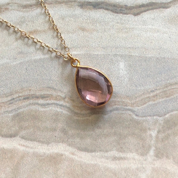 14 Karat Gold Filled Morganite Necklace | 14K Gold necklace for her | Gold Morganite Necklace | Gifts | Necklace gift for her | Morganite