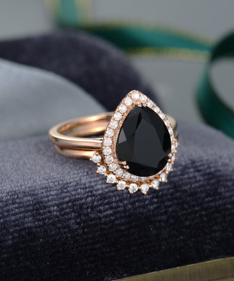 black onyx engagement ring set black onyx engagement ring set
