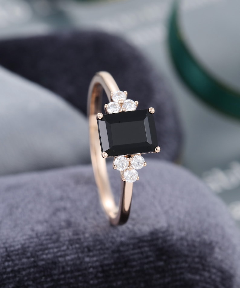 emerald cut black onyx engagement ring emerald cut black onyx engagement ring