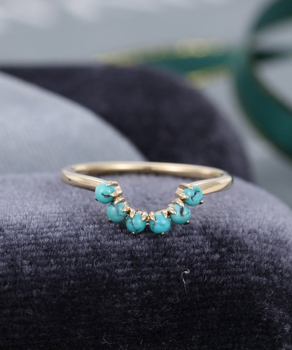 Vintage gold turquoise ring deals