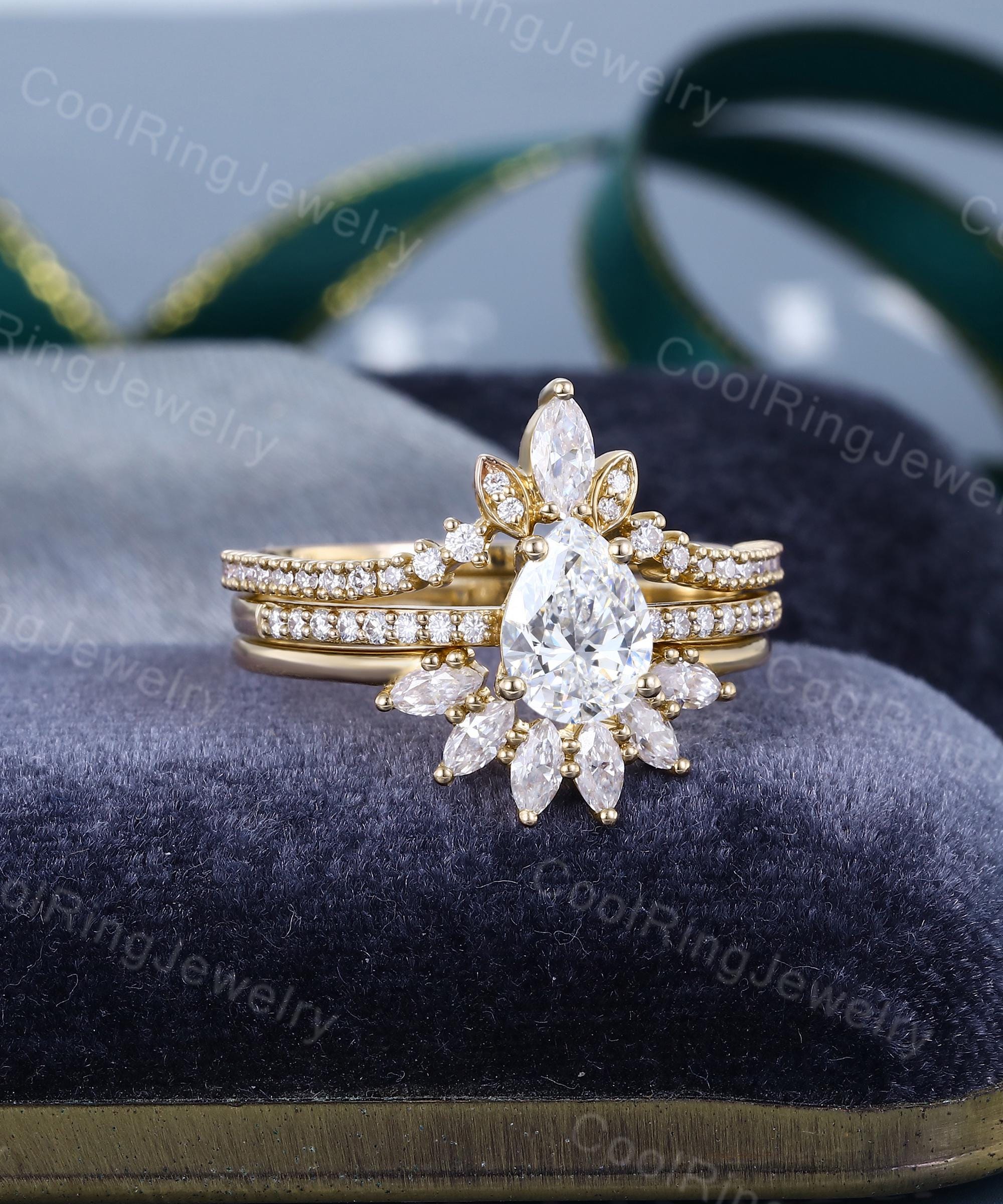 1CT With IGI Certificate Pear Shaped Lab Grown Diamond Engagement Ring ...