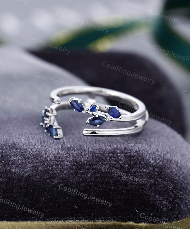 Ring Enhancer Double Bands Stacking Ring White Gold Wedding Etsy