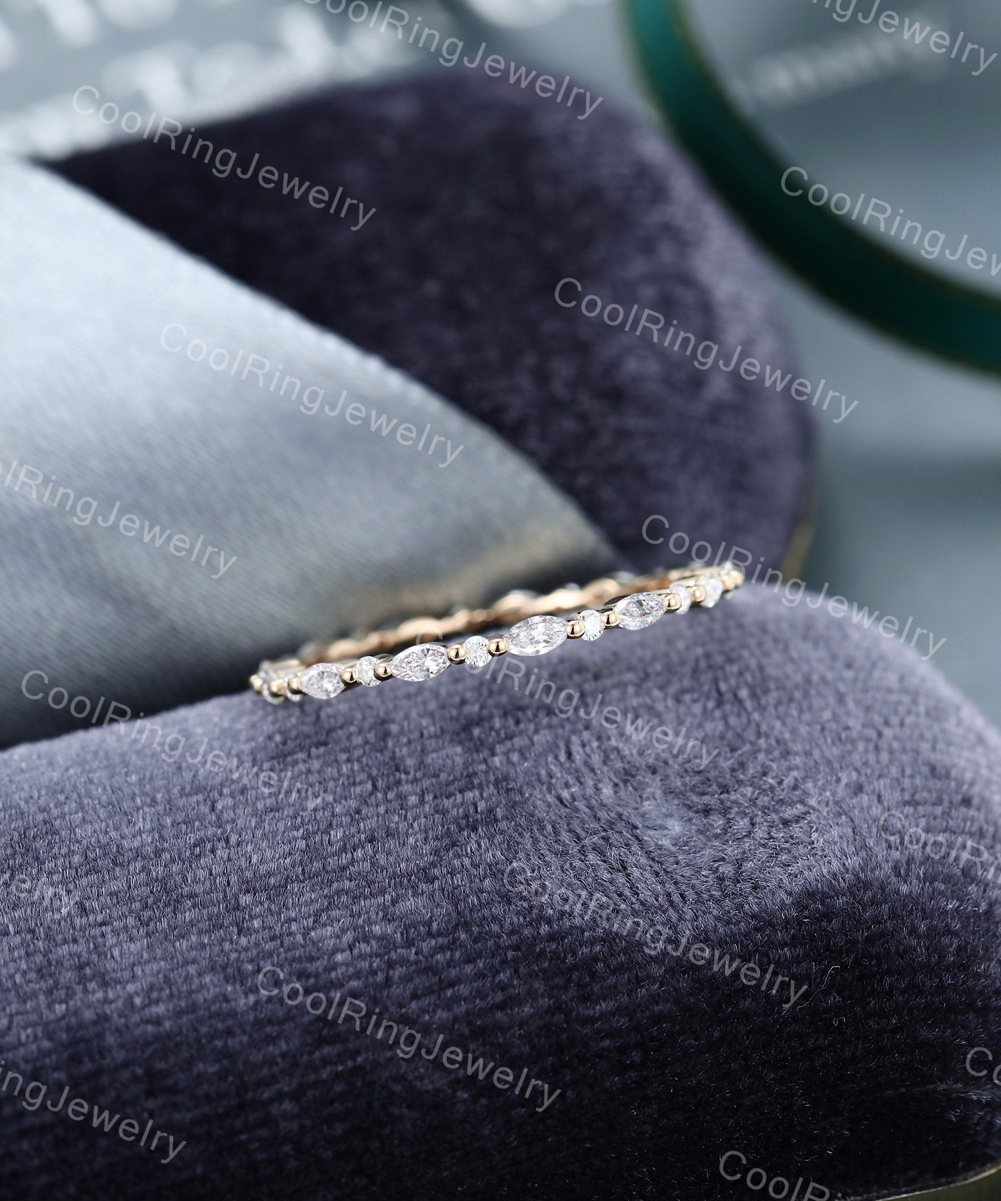 Lab Grown Diamond Wedding Band Full Eternity Ring Unique Rose Gold Band ...
