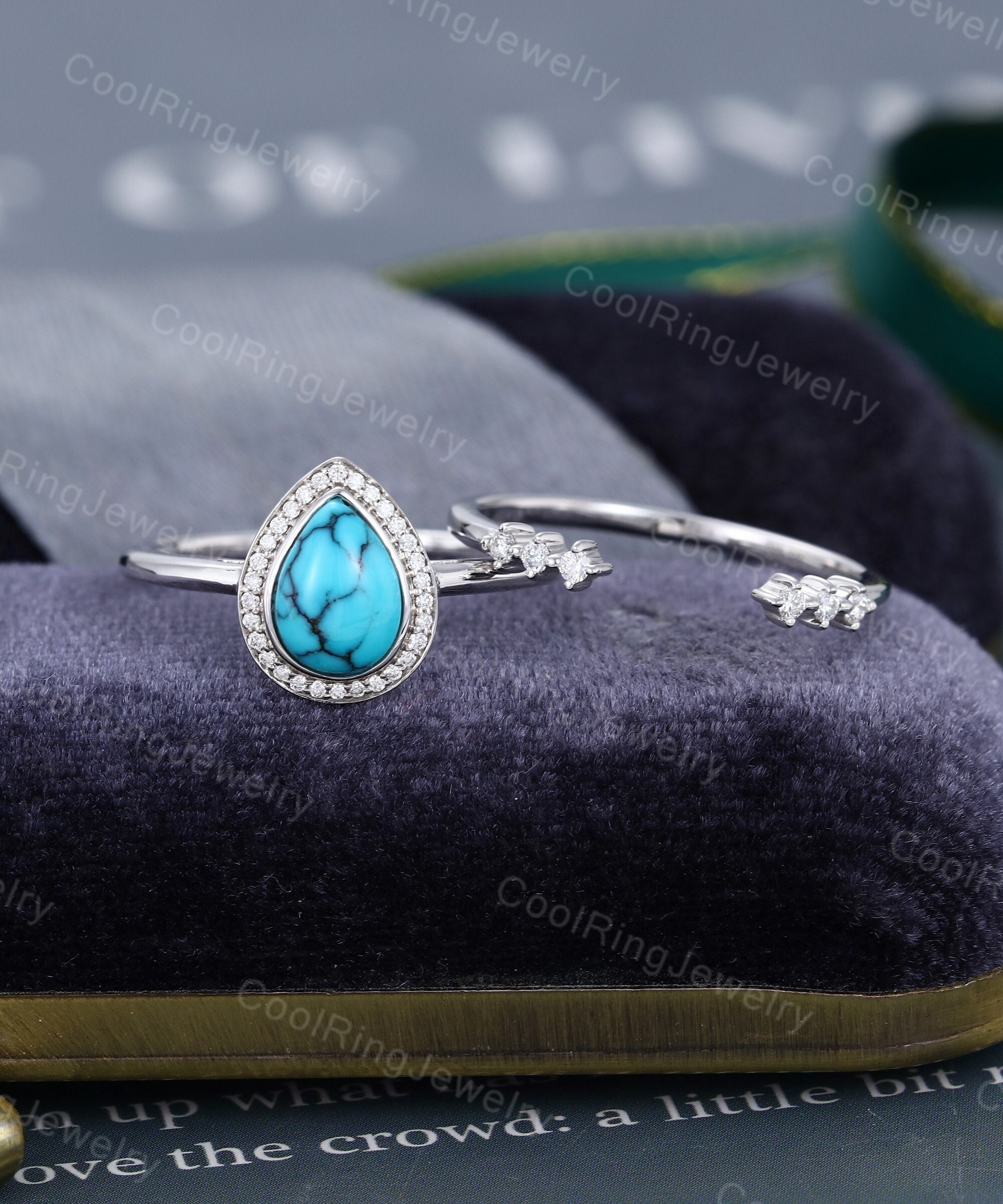 Female turquoise outlet engagement ring