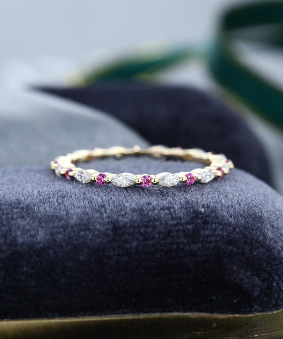 Moissanite wedding 2024 band yellow gold