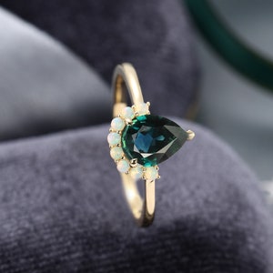 Minimalist Pear Shaped Engagement Ring Unique Vintage Sapphire - Etsy