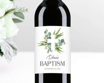 Wine Label Template, Baptism Boy Wine Labels, Bautizo Wine Labels, Rustic Editable Wine Labels, Baptism Decor Ideas, PRINTABLE #028-105