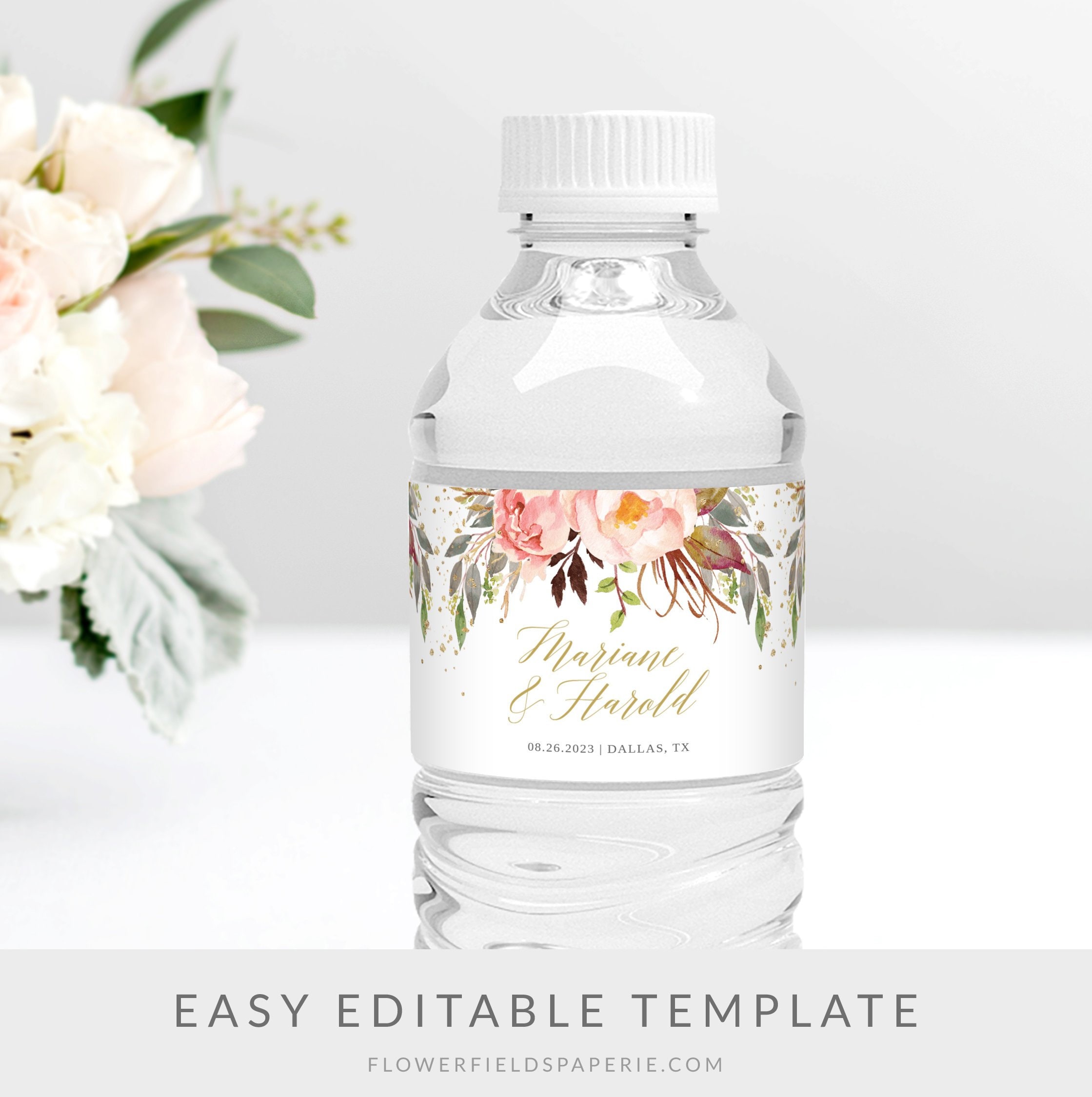 Wedding Water Bottle Label Template from i.etsystatic.com