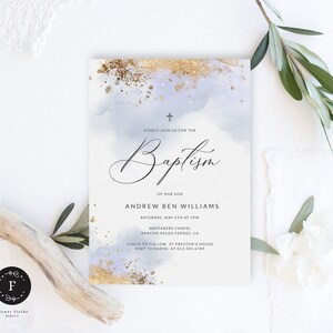 Luxury Boy Baptism Invite, Christening Invitation Boy, Bautizo Niño invitation Instant download template, Confirmation, Printable 034-141 image 5