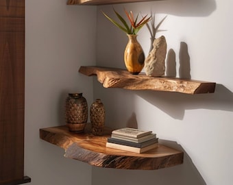 Live edge floating shelf floating wall shelf live edge floating shelf wooden bookshelf long floating shelf