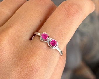 Natural Ruby Ring, 925 Sterling Silver Ring, Minimalist Ruby Ring, Handmade Ruby Ring, Ruby Stackable Ring, July Birthstone, Gifts For Her