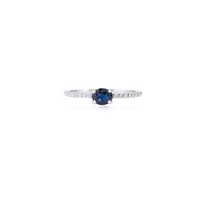 Sapphire Diamond Ring, Engagement Ring, Sterling Silver Ring, September Birthstone, Personalized Gift, Anniversary Gifts, Gifts For Her