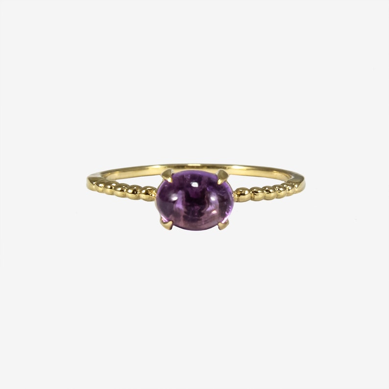 Birthday Gift Amethyst Ring set in 14K Gold Statement Ring Promise Ring Anniversary Ring Valentine Gift Bithstone of February