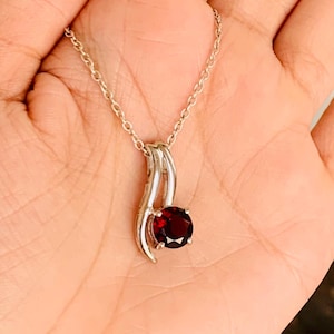 Natural Garnet Pendant, 925 Sterling Silver, Garnet Gemstone Pendant, January Birthstone, Statement Pendant, Gemstone Pendant, Gifts For Her