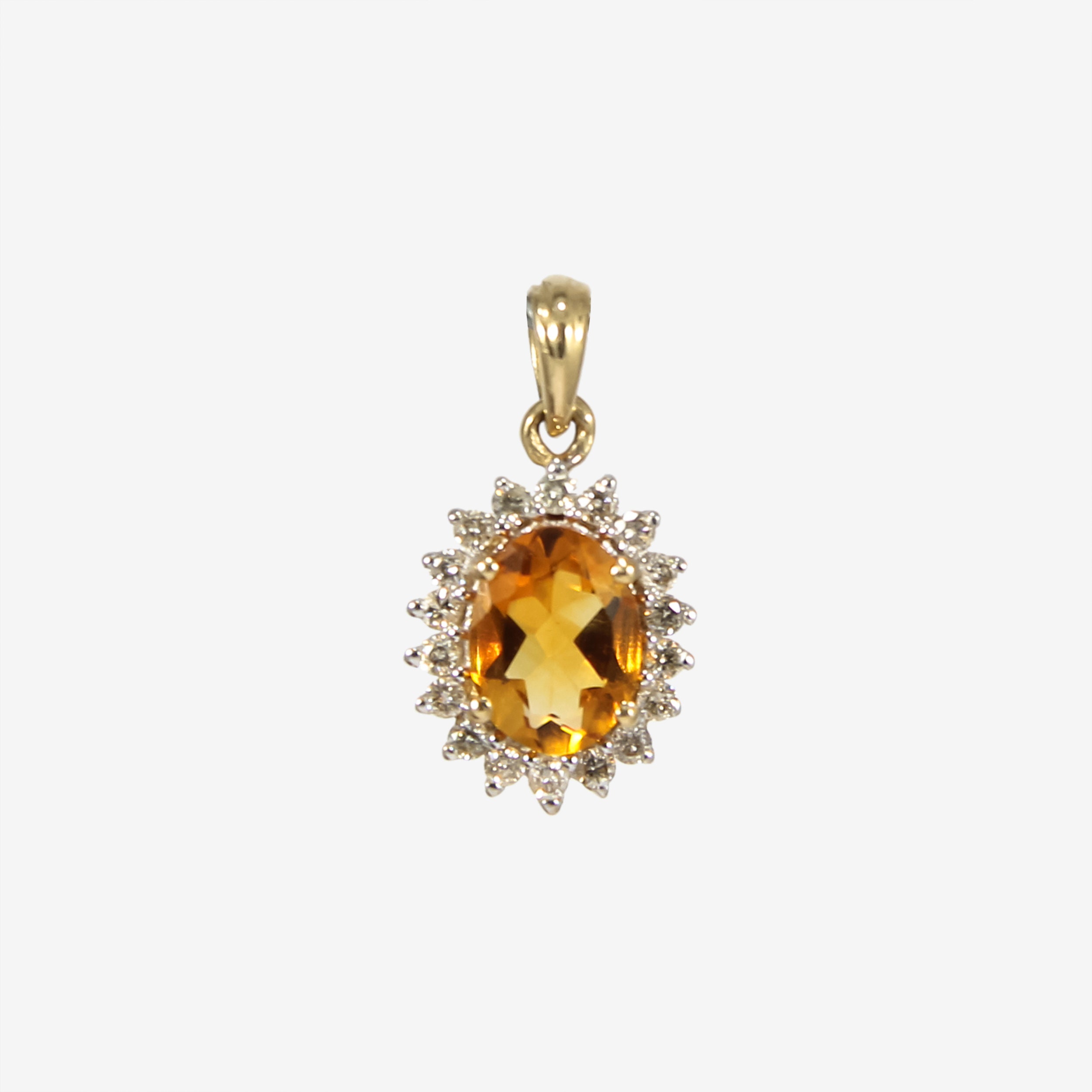6.00 Carat Citrine and .44 ct. t.w. White Topaz Necklace with Diamonds in  14kt Gold Over Sterling | Ross-Simons