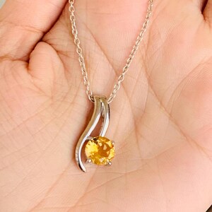 Citrine Pendant, 925 Sterling Silver, Dainty Citrine Pendant, Boho Citrine Pendant, November Birthstone, Anniversary Gifts, Birthday Gifts