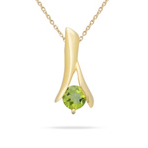 Peridot Pendant, 925 Sterling Silver, August Birthstone, Round Faceted Peridot Pendant, Gemstone Pendant, Peridot Necklace, Birthday Gifts