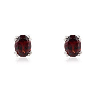 Genuine Garnet Stud Earrings, 925 Sterling Silver, Garnet Earrings, Red Garnet Stud Earring, January Birthstones, Anniversary Gifts For Her