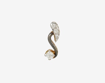 Designer Diamond Pendant |18K White Gold Solid Diamond Pendant / Solitaire Diamond Necklace for Women / Women Body Artifact Charm Necklace