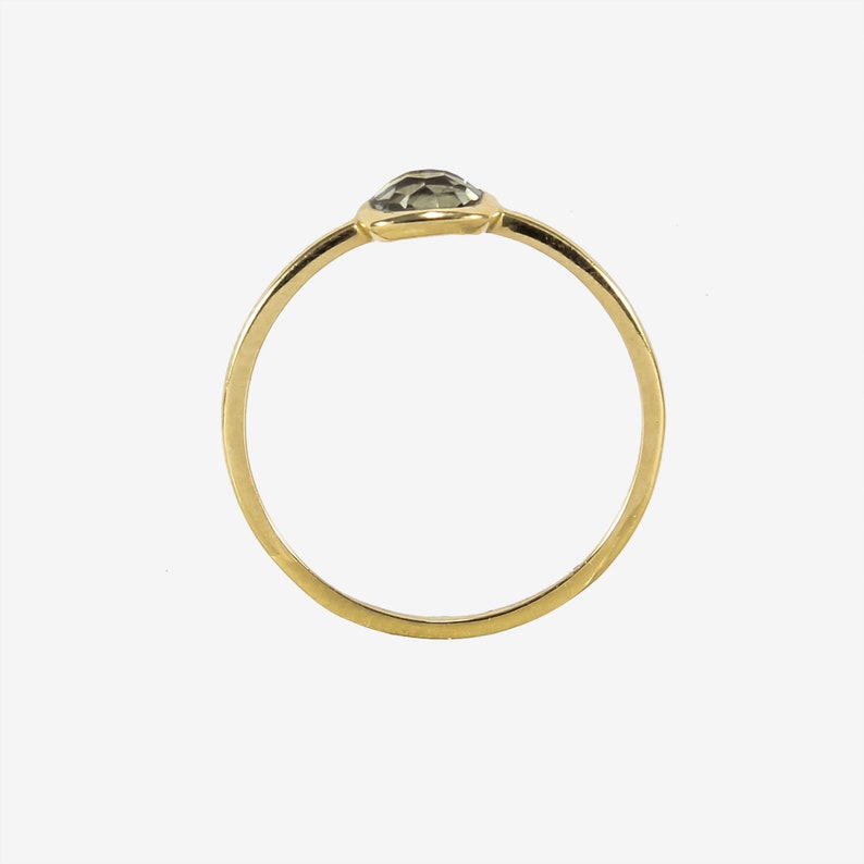 Anniversary Ring Green Amethyst Ring set in 14K Gold Birthstone Ring Birthday Gift Valentine Gift Statement Ring Promise Ring