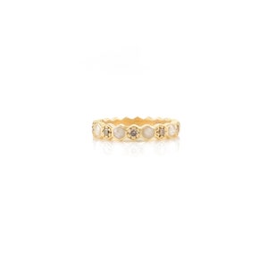 14K Gold Diamond Ring, Diamond Stackable Ring Band, Anniversary Gifts For Her, Minimalist Ring, Halloween Gifts For Women