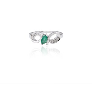Emerald Ring Silver Ring | May Birthstone Ring | Anniversary Gift For Women |  |