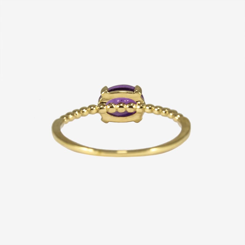 Birthday Gift Amethyst Ring set in 14K Gold Statement Ring Promise Ring Anniversary Ring Valentine Gift Bithstone of February