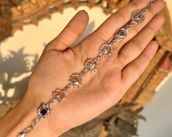 Chakra Bracelet, Sterling Silver, Natural 7 Gemstones, Spiritual Healing Bracelet, Meditation Yoga Jewelry,  Spiritual Jewelry Gifts For Her