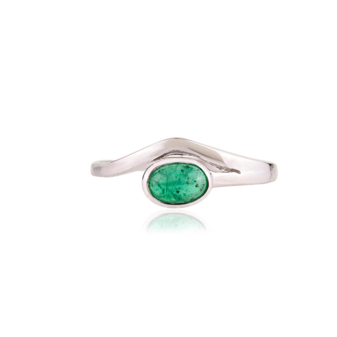 Natural Emerald Ring, Real Emerald Ring, Sterling Silver, Statement ...