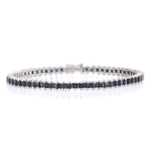 Blue Sapphire Tennis Bracelet, Blue Sapphire Bracelet, Tennis Bracelet, Thin Tennis Bracelet, Blue Stone Bracelet, Bridal Gift, Gift For Mom