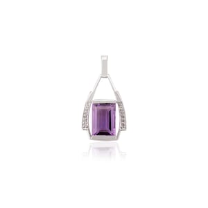 Amethyst Silver Pendant | Unique Design Silver Pendant | Handmade Fine Jewelry |  | Gift For Her |