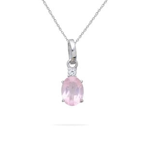 Natural Rose Quartz Pendant, 925 Sterling Silver Pendant, Rose Quartz Necklace, Dainty Rose Quartz Pendant, Rose Quartz Jewelry Gift For Her