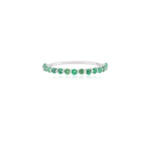 Silber Smaragd Ring, Minimalist Smaragd Ring, Mai Birthstone Ring, Smaragd Silber Ring, Jubiläums Geschenke, Geschenke für sie