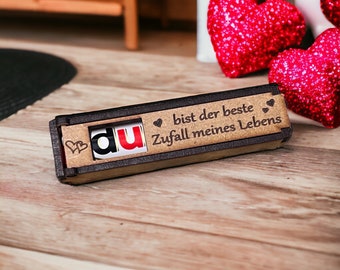 DU...| gravierte Holzbox ohne Duplo | Valentinstag | Schokolade | kleines Mitbringsel | Geschenk Box | Muttertag | Vatertag |