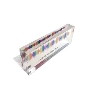 Acrylblock mit Soundwave, personalisierbar, individuell, mit QR-Code, Text, Foto, Motiv