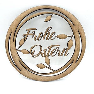 3D lettering made of wood for hanging, Easter decoration wreath "Merry Easter"