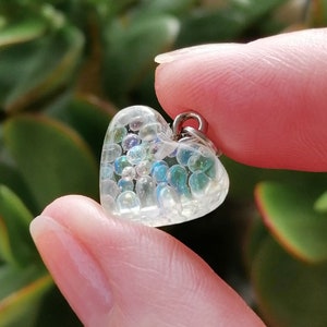 Heart bubble necklace, Fairy Pendant, Magical Necklace, Clear bubble necklace, Rainbow heart necklace, Faerie Jewelry, Gift ideas, Tenerife