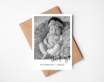 Baby Birth Announcement Card | Newborn Thank You Card | Photo Card | Birth Stats Card | Postcard | Photography Card