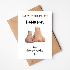 Biglietto personalizzato per la festa del papà "Daddy Bear" / Biglietto per la festa del papà "Orsetto" / Biglietto per il primo compleanno del primo orsetto / Due orsi