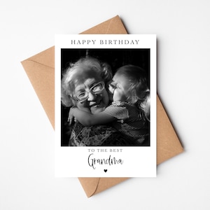 Carte d'anniversaire personnalisée | Joyeux anniversaire à la meilleure grand-mère | carte photo | Carte d'anniversaire grand-mère