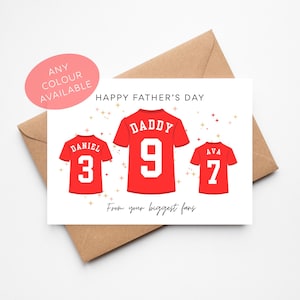 Vaderdag voetbal | Gepersonaliseerde voetbalshirt | Voetbalkaart voor Vaderdag