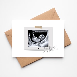 Personalisierte Schwangerschaftansage Karte | Fotografie Schwangerschaft offenbaren | Babymitteilung | Ultraschallbild | Sonograph Bild