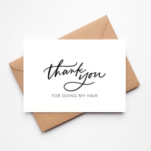 Merci d'avoir coiffé mes cheveux | de remerciement pour mariage | Merci à mon coiffeur | Carte de mariage