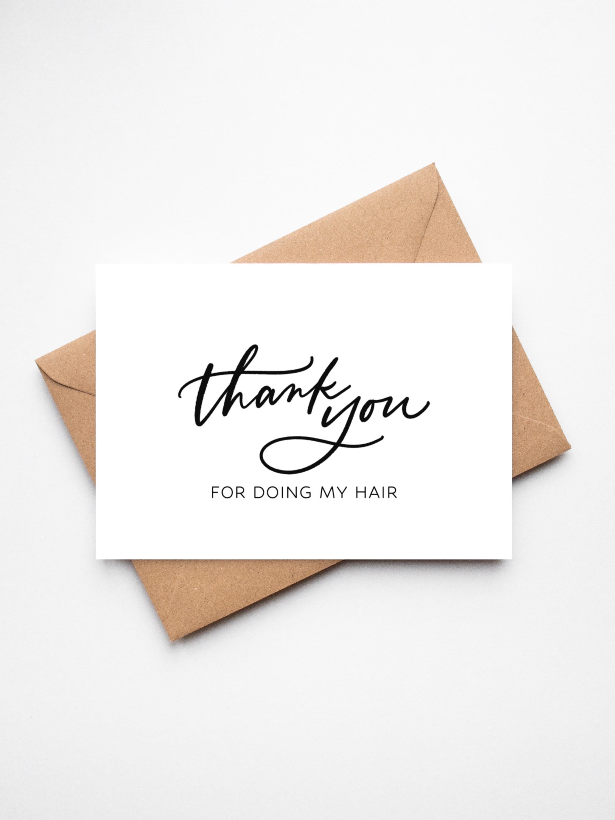Wedding Hairdresser Thank You Card: Eco-friendly Kraft Envelope - Etsy, image size:2025x2700